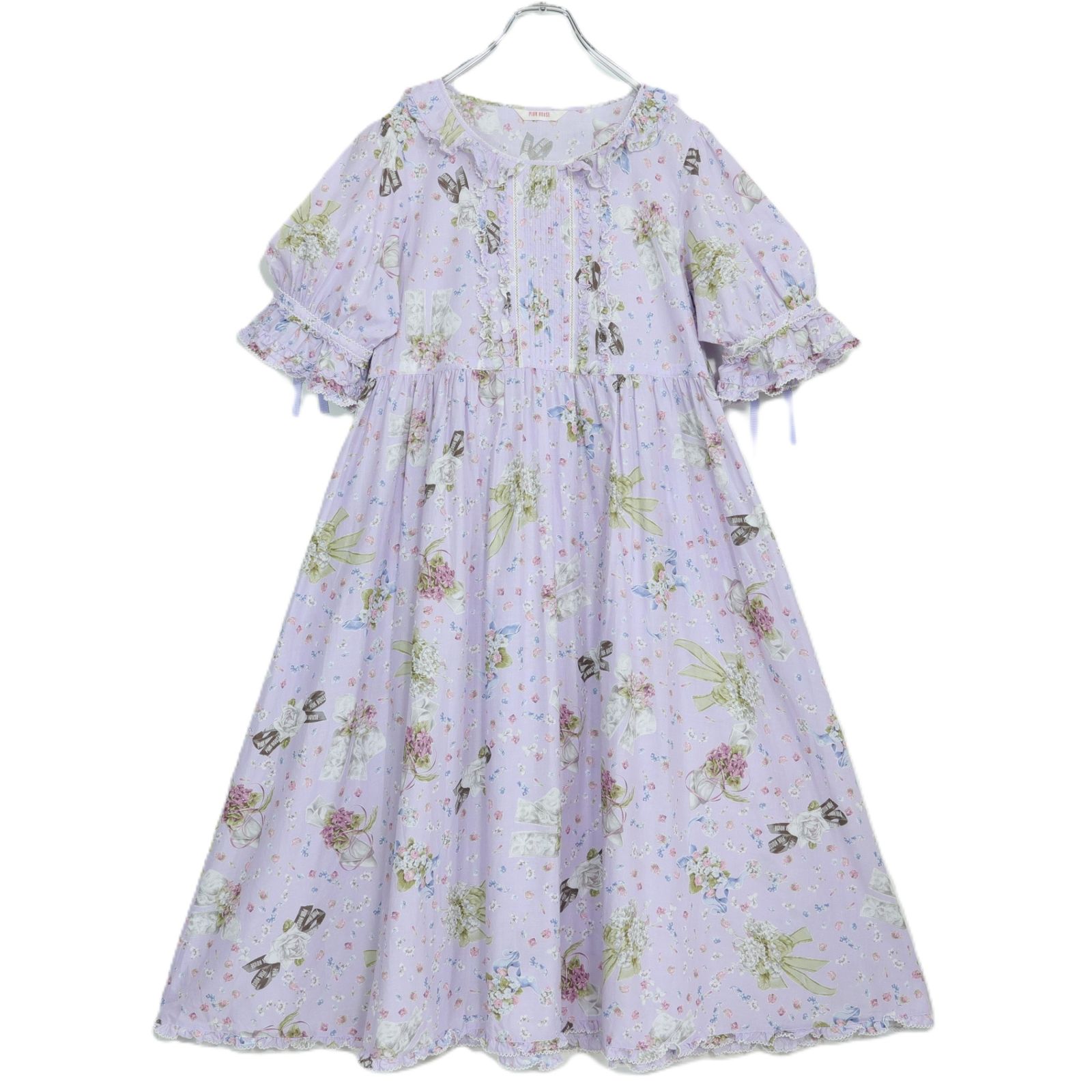 極美品】ピンクハウス☆染花とリボンのまどいpt♪ふんわりミディ丈