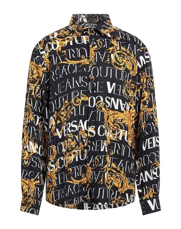 ヴェルサーチ メンズ トップス シャツ VERSACE JEANS COUTURE 柄入りシャツ Black ブラック