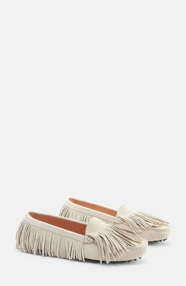 スカロッソ レディース シューズ スリッポン・ローファー SCAROSSO Maya Driving Shoes Cream Suede クリーム