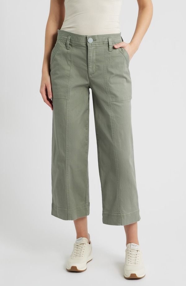 ウィットウィズダム レディース ボトムス レギンス ワイドレッグ パンツ Wit Wisdom Skyrise Crop Wide Leg Utility Pants Deep Seagrass