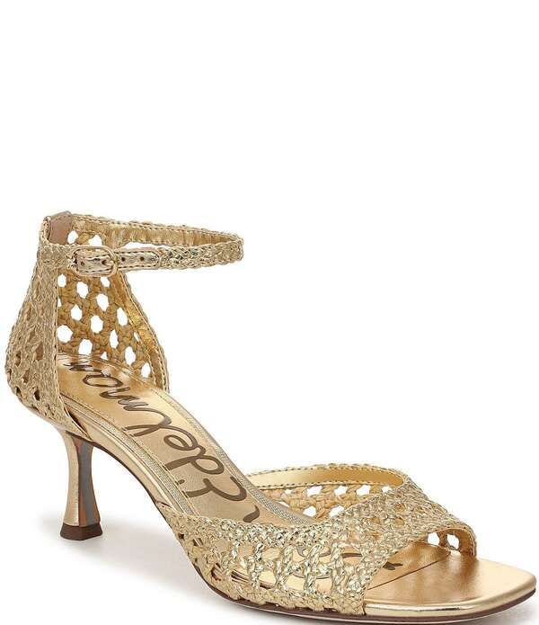 サムエデルマン レディース シューズ ヒール ラップワンピース サンダル トール アンクル Sam Edelman Peyton Metallic Woven Raffiankle Wrap Dres