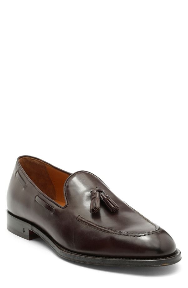 ジョンバルベイトス メンズ シューズ レザー ローファー John Varvatos Barrow Leather Tasseloafer Chocolate チョコレート