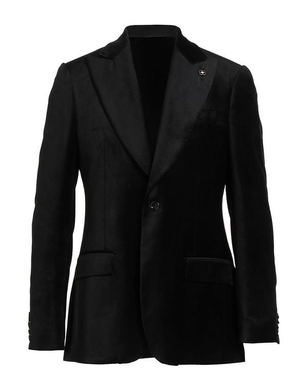 ラルディーニ メンズ アウター ジャケット・ブルゾン LARDINI テーラードジャケット Black ブラック