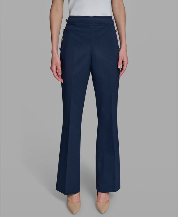 カール ラガーフェルド レディース ボトムス カジュアルパンツ KARLAGERFELD PARIS Womens WideLeg MidRise Sailor Pants Naval Academy