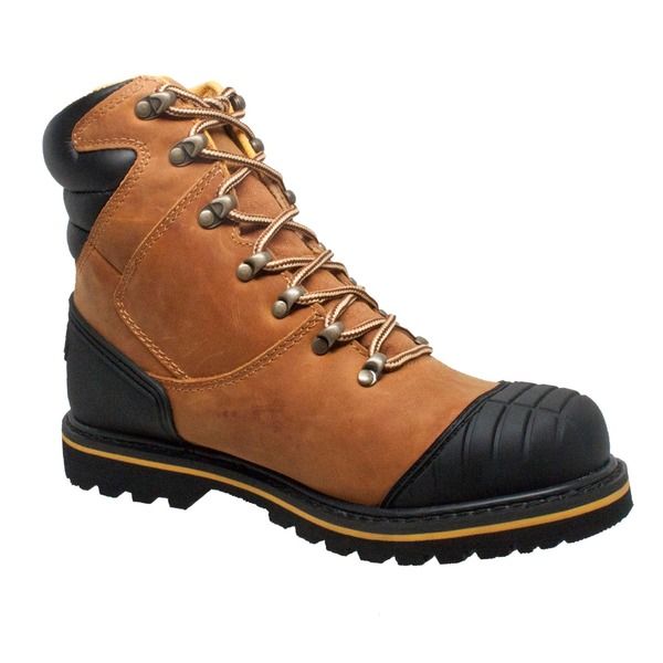 アドテック メンズ シューズ ブーツ・レインブーツ Tシャツ AdTec 7 Steel Toe Work Boots Tumble Brown ブラウン
