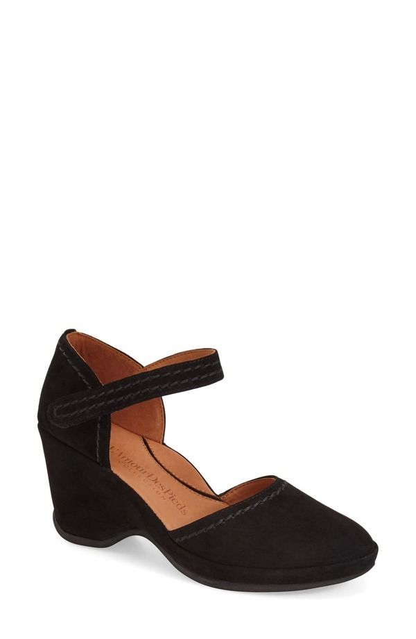ラモールドピード レディース シューズ サンダル LAmour des Pieds Orva Wedge Sandal Black Suede ブラック