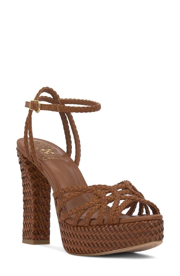 ヴィンスカムート レディース シューズ サンダル プラットフォーム アンクル Vince Camuto Samlee Ankle Straplatform Sandal Golden Walnut