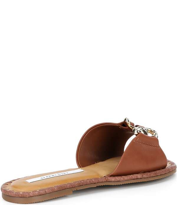 ジャンビニ レディース シューズ パンプス サンダル レザー Gianni Bini Ferreleather Ornamented Slide Sandals Miko Tan タン