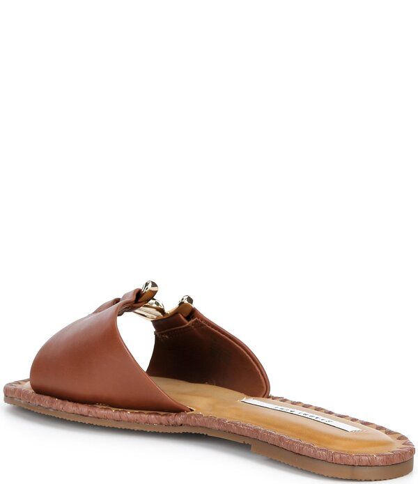 ジャンビニ レディース シューズ パンプス サンダル レザー Gianni Bini Ferreleather Ornamented Slide Sandals Miko Tan タン