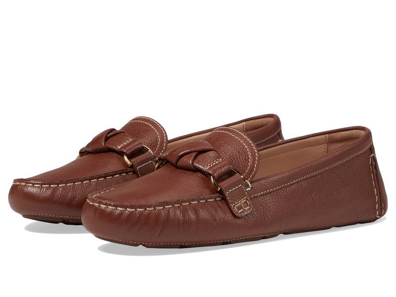 コールハーン レディース シューズ スリッポン・ローファー Cole Haan Emmie Knot Drivers Dark Cuoio Leather