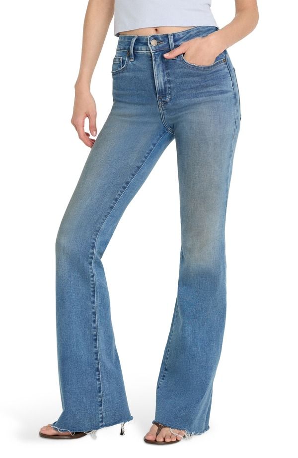 グッドアメリカン レディース ボトムス デニムパンツ ジーンズ Good American SoftTech Good Legs Flare Jeans Indigo1211