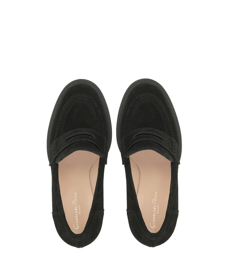 ジャンヴィト ロッシ レディース シューズ パンプス Gianvito Rossi Womens Barry Mocassin Pumps Black Suede Leather ブラック