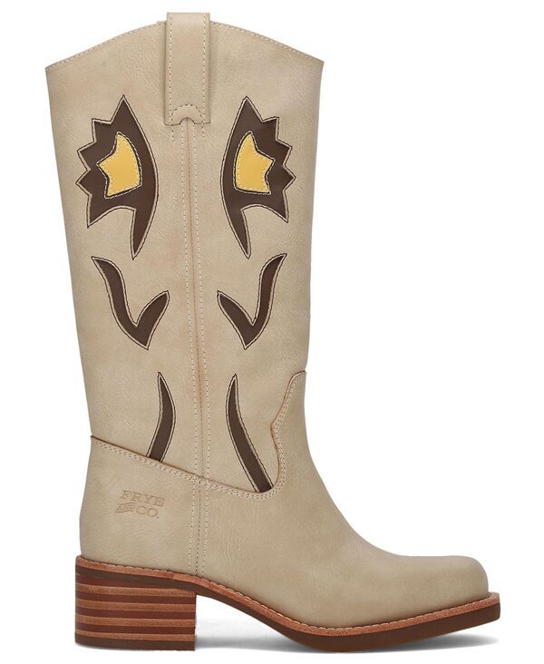 フライ レディース シューズ ブーツ・レインブーツ ヒール Frye and Co Womens Miranda Flower Stacked Heel Boots Cream クリーム