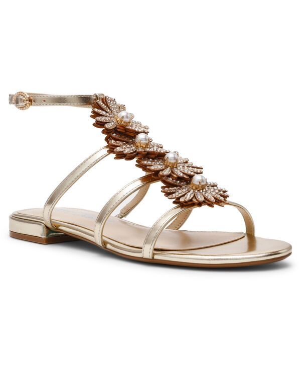 ベッツィジョンソン レディース シューズ サンダル Betsey Johnson Womens Joyce Flower Flat Sandals Gold ゴールド