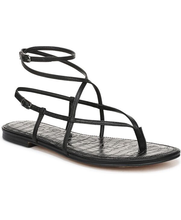 サムエデルマン レディース シューズ サンダル Sam Edelman Womens Clarra Strappy Flat Sandals Black Leather ブラック
