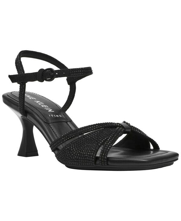 アンクライン レディース シューズ サンダル Anne Klein Womens JelenaC Embellished Strappy Dressandals Black Crystal ブラック