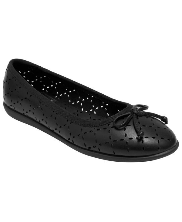 エアロソールズ レディース シューズ スリッポン・ローファー Aerosoles Womens Beyla SlipOn Ballet Flats Black Faux Leather ブラック