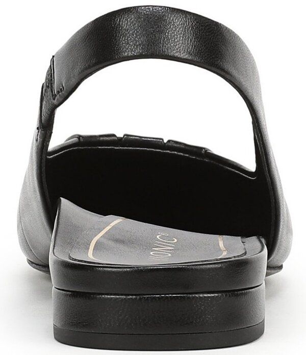 バイオニック レディース シューズ パンプス ギャザー レザー Vionic Gabriela Leatheruched Slingback Dress Flats Black ブラック
