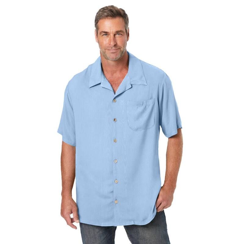 キングサイズ レディース トップス Tシャツ トール KingSize Mens Big Tall Solid Camp Shirt Sky Blue ブルー
