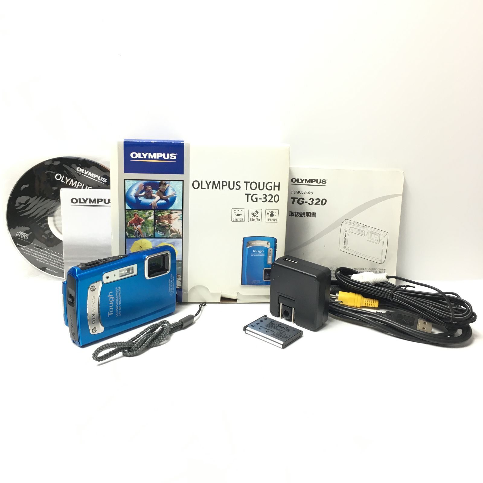 元箱付】オリンパス OLYMPUS Tough TG-320 (ブルー) 1400万画素 3m防水
