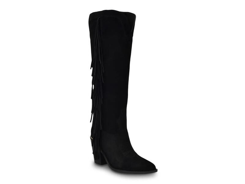 ゲス レディース シューズ ブーツ・レインブーツ GuessSashle Western Boot Black Suede ブラック