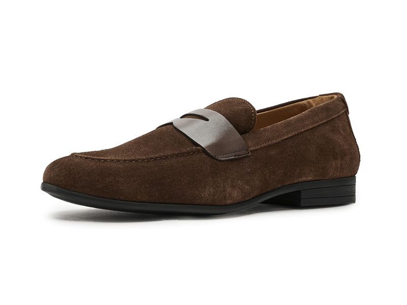 フローシャイム メンズ シューズ スリッポン・ローファー Florsheimodena Moc Toe Penny Loafer Brown Suede ブラウン