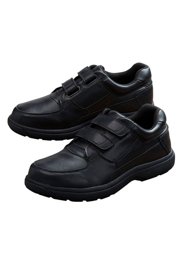 キングサイズ メンズ シューズ スニーカー KingSize Double Adjustable Strap Comfort Walking Shoe Black ブラック