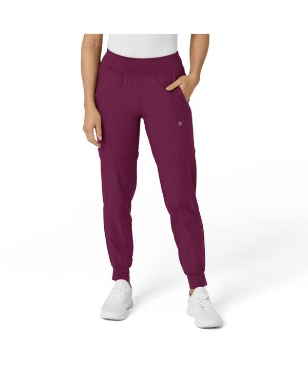 ウィンク レディース ボトムス カジュアルパンツ プラスサイズ Wink Plusize W123 Comfort Waist Cargo Jogger Scrub Pant Wine ワイン