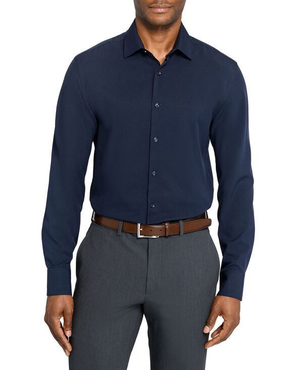コンストラクト メンズ トップス シャツ ConStruct Mensolid Performance Stretch Cooling Comfort Dresshirt Ink