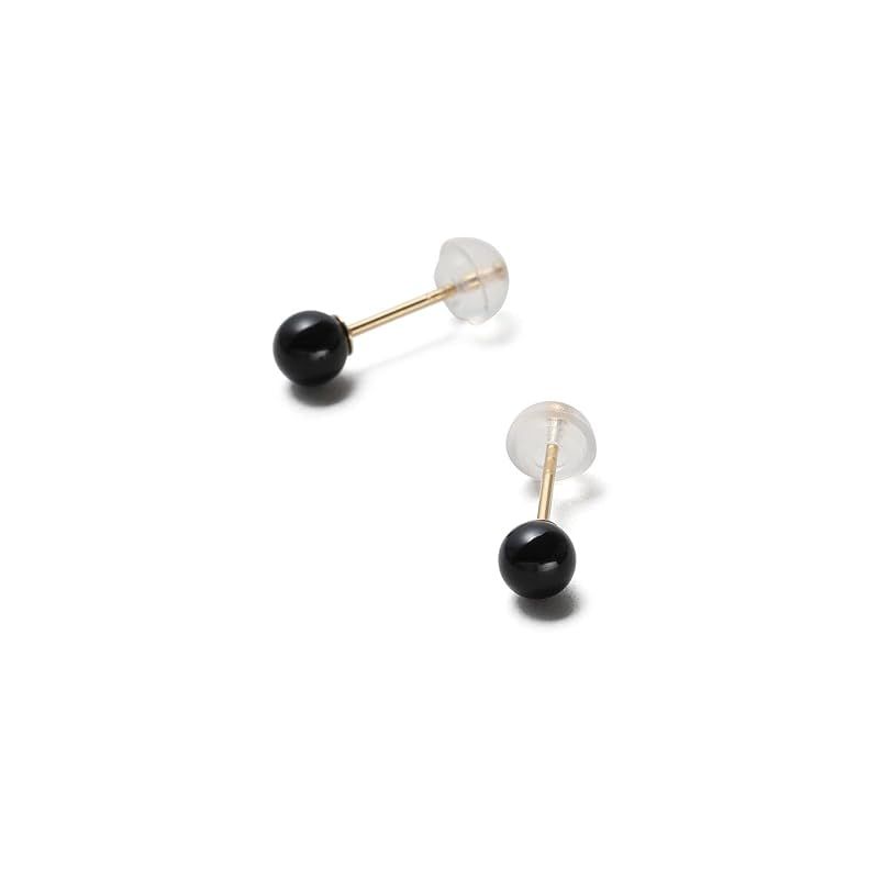 [VOTRE COUTURE] パール ピアス 高級国産 グランプレミアム 真珠 レディース ブラック K18イエローゴールド 3ｍｍ ブランド10年保証