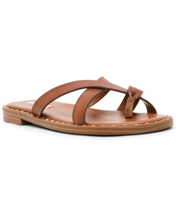 スティーブ マデン レディース シューズ スリッポン・ローファー サンダル Steve Madden Womens Brutustudded SlipOn Slide Sandals Cognac L