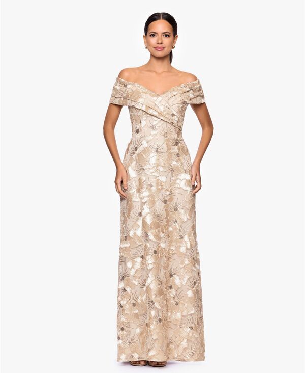 ベッツィアンドアダム レディース トップス ワンピース Betsy Adam Womens OffTheShoulder Dress Champagne シャンパン
