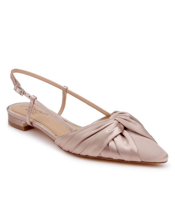 ジュウェルダグレイミシュカ レディース シューズ パンプス Jewel Badgley Mischka Womens Zarah Slingback Flats Dark Nude Satin