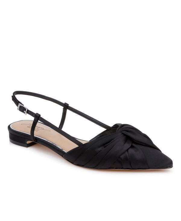 ジュウェルダグレイミシュカ レディース シューズ パンプス Jewel Badgley Mischka Womens Zarah Slingback Flats Black Satin ブラック