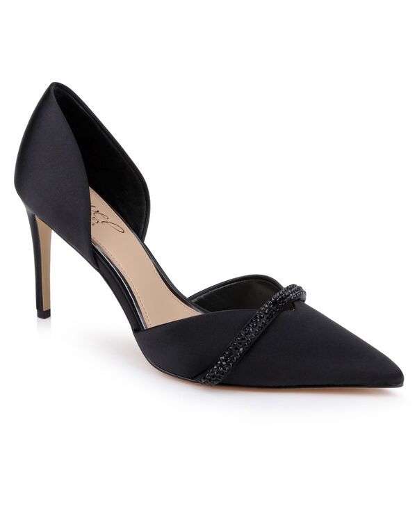 ジュウェルダグレイミシュカ レディース シューズ スリッポン・ローファー Jewel Badgley Mischka Womens Zoey SlipOn Pumps Black Satin ブラック