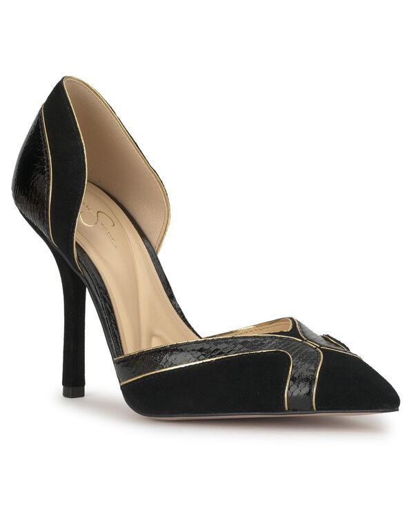 ジェシカシンプソン レディース シューズ パンプス Jessica Simpson Womens Vuley Pointed Toe Stiletto Pumps BlackGold Suede ブラ