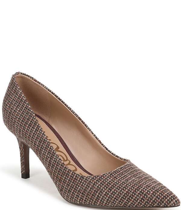 サムエデルマン レディース シューズ ヒール ツイード Sam Edelman Vienna Tweed Pointed Toe Pumps Pecan Multi マルチカラー