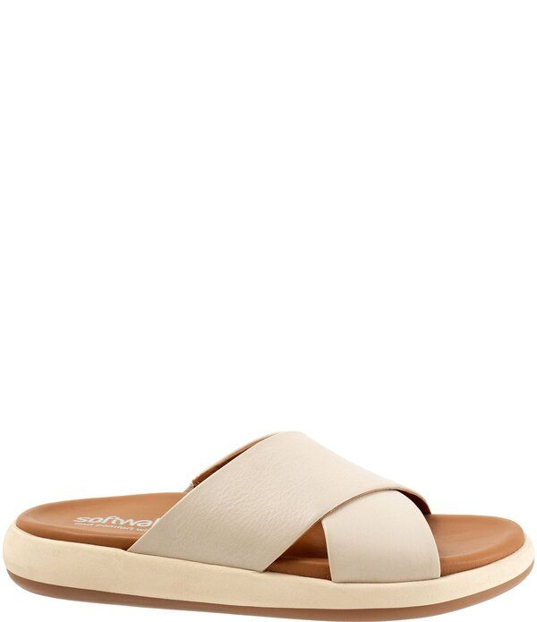 ソフトウォーク レディース シューズ パンプス サンダル レザー Softwalk Jesi 20 Leather Cross Band Sandals Ivory アイボリー