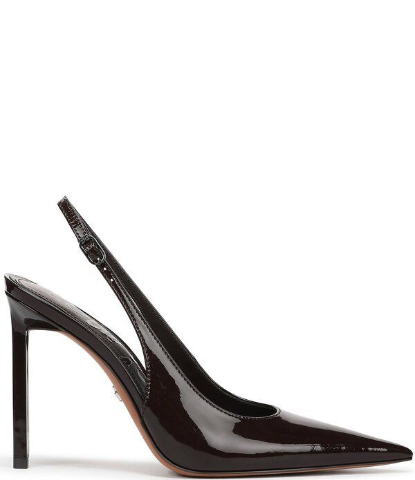 サムエデルマン レディース シューズ ヒール レザー Sam Edelman Tegan Patent Leather Pointed Toe Slingback Stiletto Pumps Ric