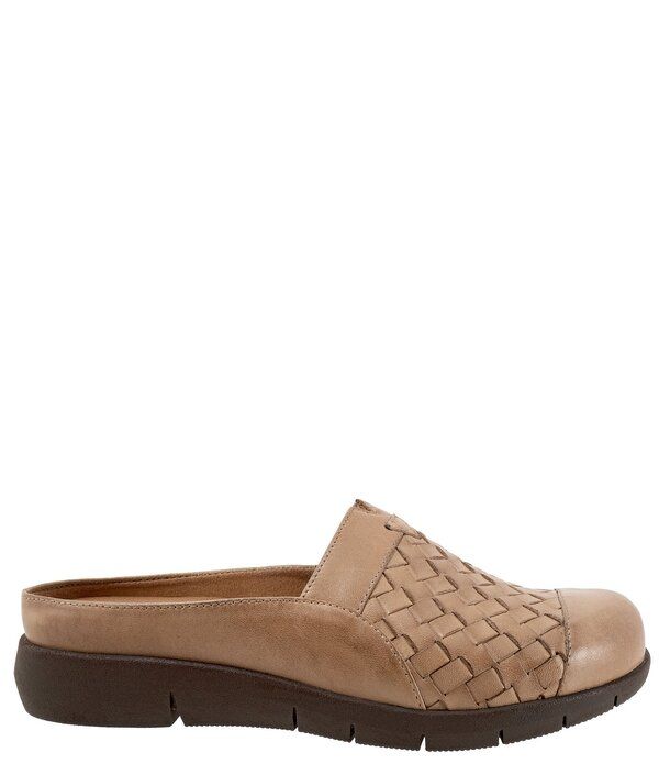 ソフトウォーク レディース シューズ サンダル レザー SoftWalk San Marcos II Woven Leather Clogs Cement