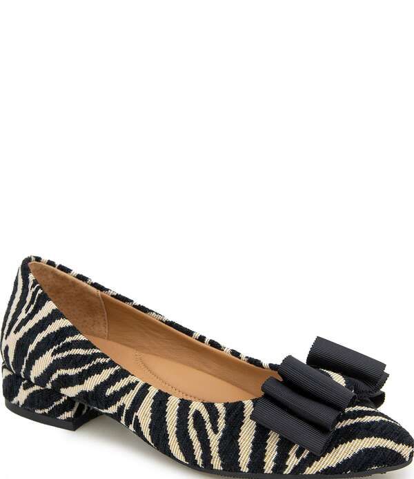 ジェントルソウルズ レディース シューズ パンプス プリント Gentle Souls Atlas Zebra Print Grosgrain Bow Ballet Pumps Natural Zeb