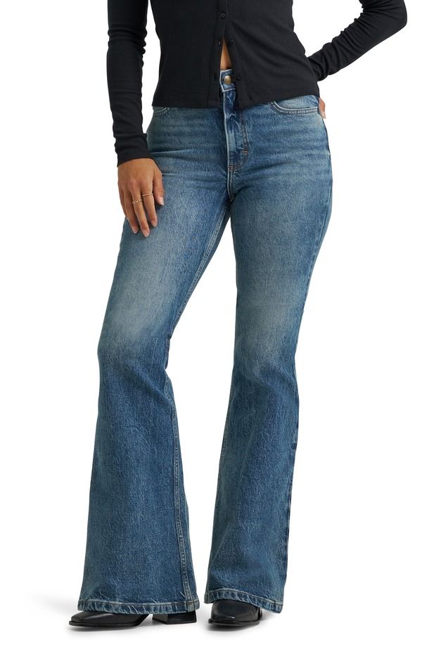 リー レディース ボトムス デニムパンツ ハイウエスト フレア ジーンズ Lee High Waist Flare Leg Jeans INDIGO CAST インディゴ