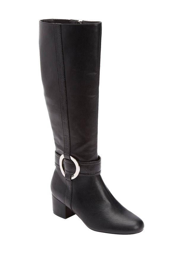 コンフォートビュー レディース シューズ ブーツ・レインブーツ Comfortview The Vale Wide Calf Boot Women BLACK ブラック