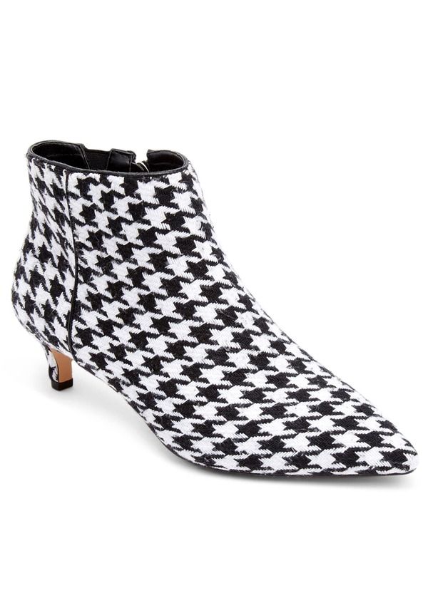コンフォートビュー レディース シューズ ブーツ・レインブーツ Comfortview The Meredith Patterned Bootie Women HOUNDSTOOTH