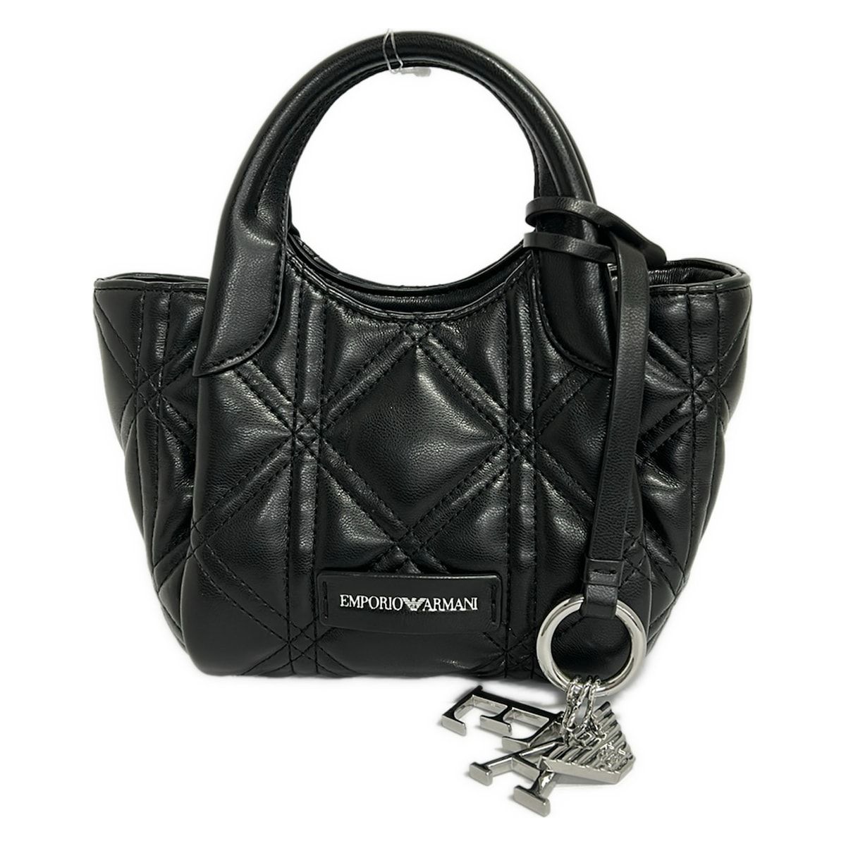 EMPORIOARMANI(エンポリオアルマーニ) トートバッグ - 黒 キルティング/ミニバッグ レザー
