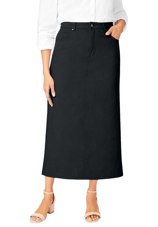 ジェシカロンドン レディース ボトムス デニムパンツ プラスサイズ ミディ スカート コットン Jessica London Classicotton Denimidi Skirt Plus Regu