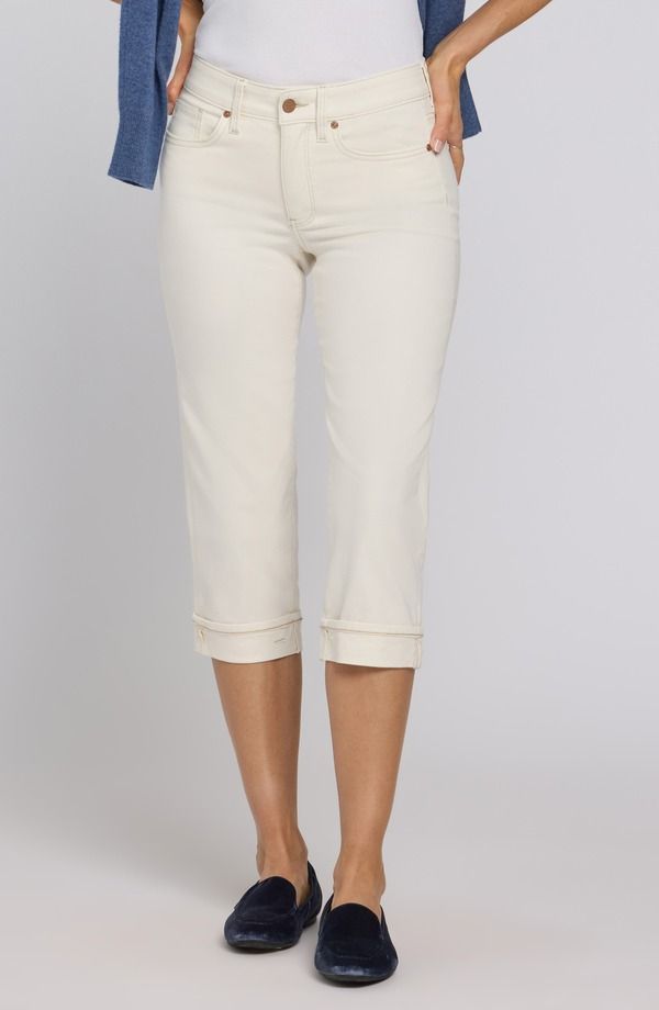 エヌワイディージェイ レディース ボトムス カジュアルパンツ ストレート プチ キャップ ジーンズ NYDJ Marilyn Stripe Cuffed Straight Leg Capri Jean