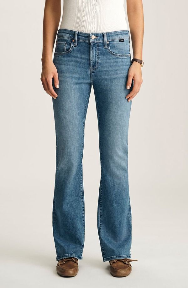 マーヴィ ジーンズ レディース ボトムス デニムパンツ ブーツカット ブーツ Mavi Jeans Vicky Mid Rise Bootcut Jeans BLUE BRUSHED FLEX BLU