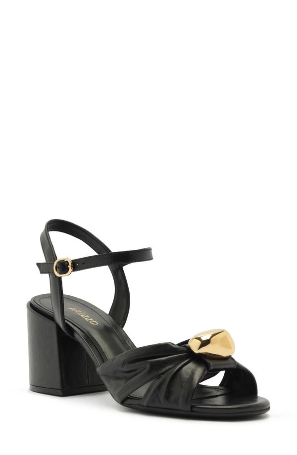 アレッツォ レディース シューズ ヒール サンダル アンクル Arezzo Florankle Strap Sandal Women BLACK ブラック