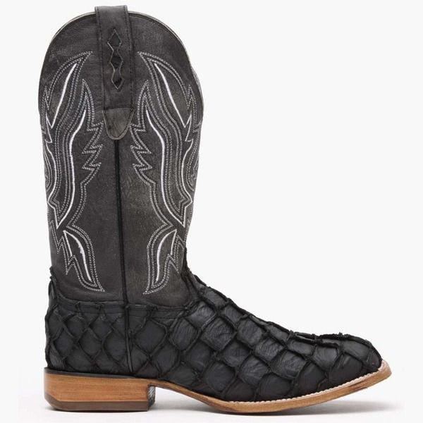 ドゥランゴ メンズ シューズ ブーツ・レインブーツ DURANGO Premium Exotics Western Boot Men MATTE BLACK PIRARUCU ブラック